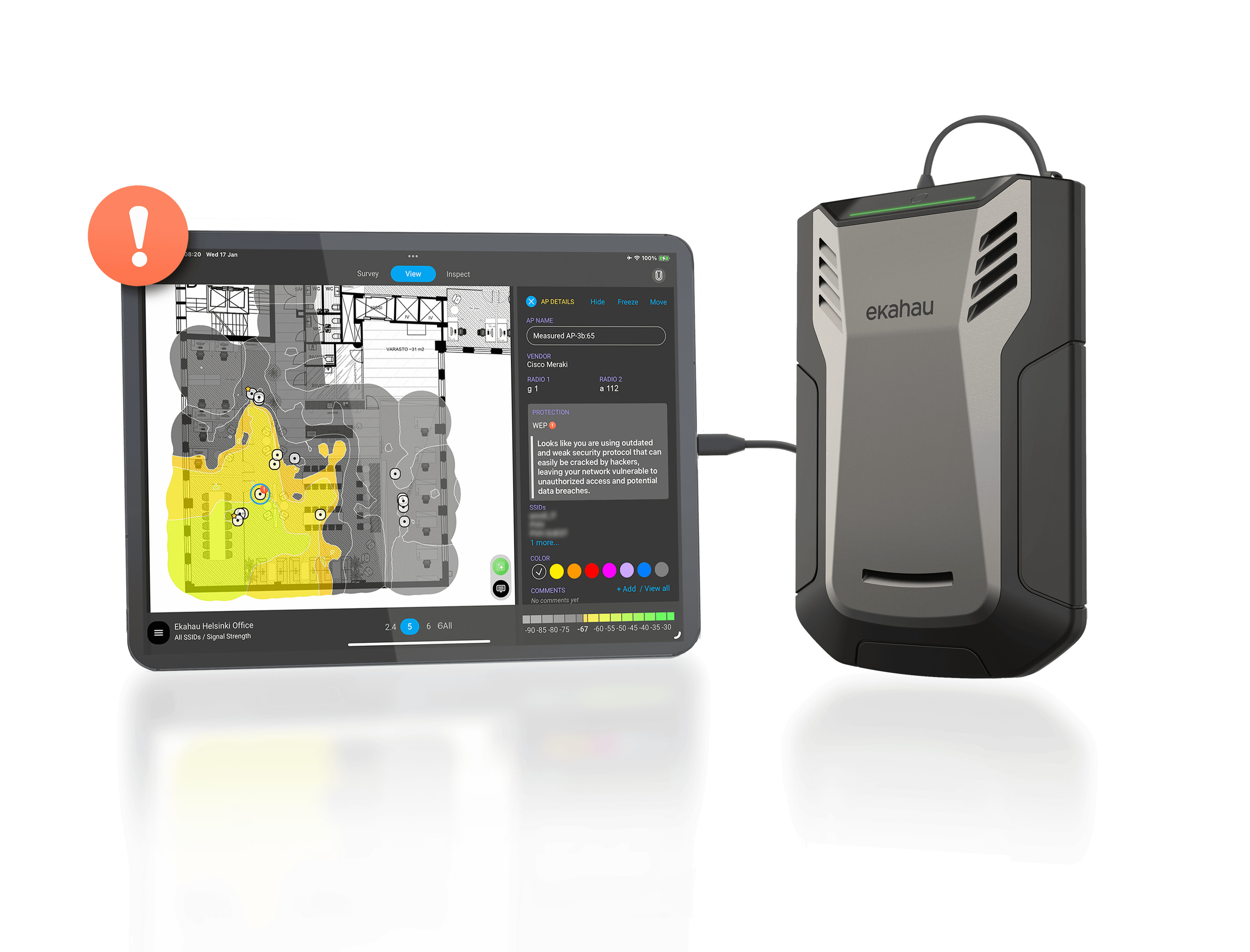 Secure Wi-Fi Networks with Ekahau Sidekick 2